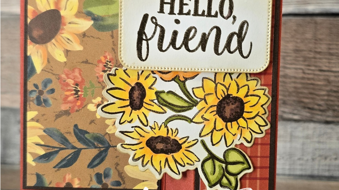 Hello Friend Sunflower Fields Card